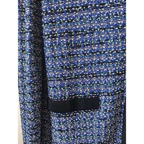 St. John Collection By Marie Gray Tweed Blazer Jacket Blue Black Button Size 6 - Picture 5 of 8